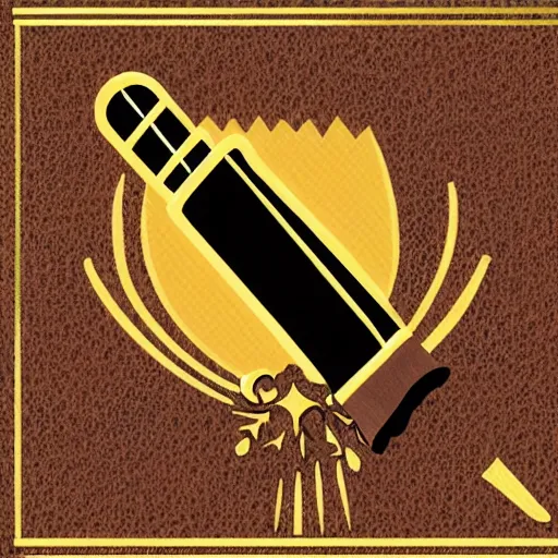 Image similar to cigar with smoke wafting up, logo