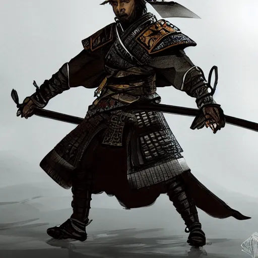 concept art of a dnd samurai wielding a katana, | Stable Diffusion ...