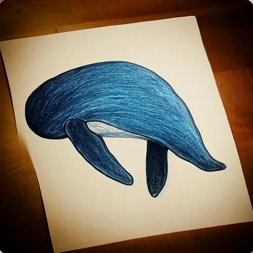 Image similar to “drawing of a flying whale by devin elle kurtz”