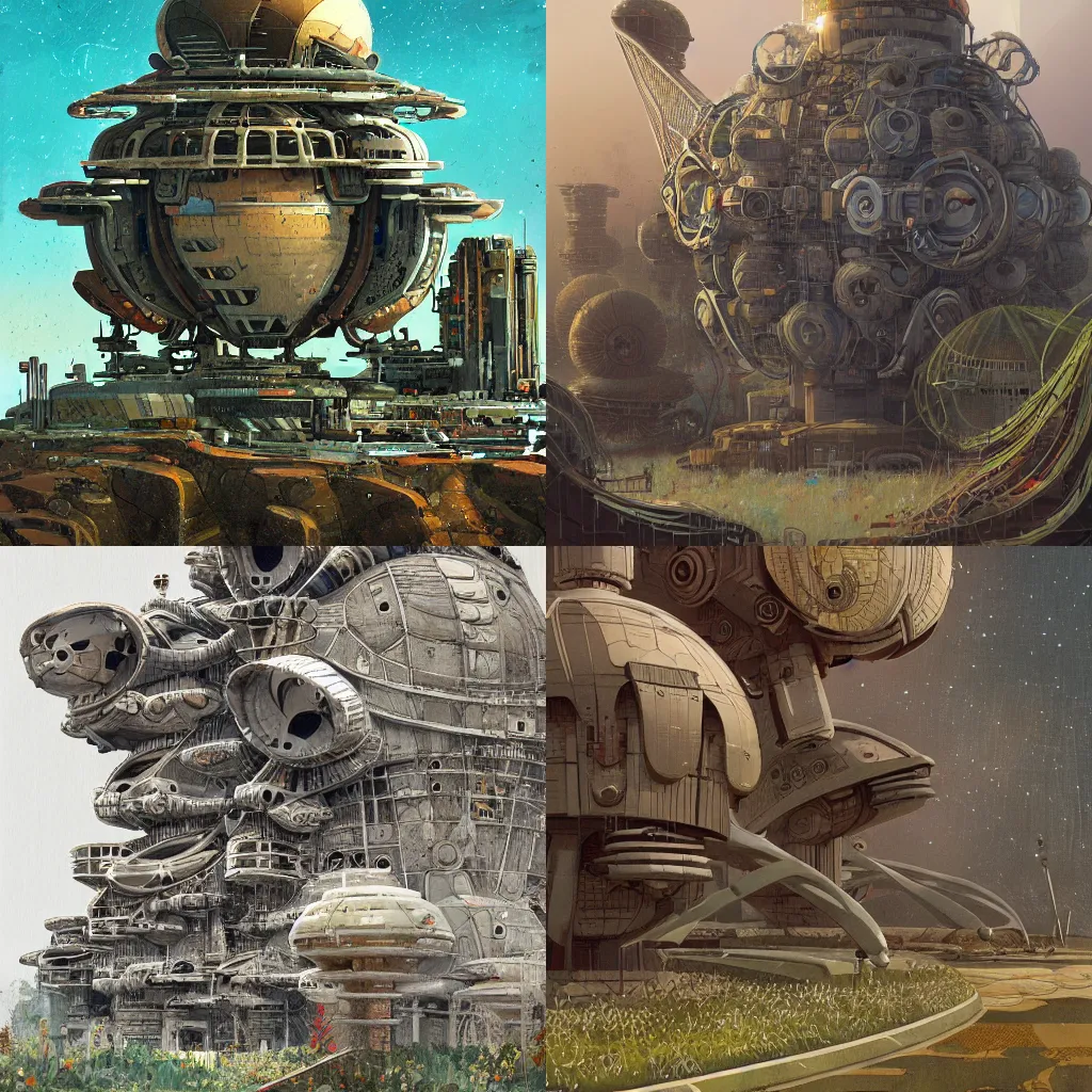 Prompt: detailed portrait of a satellite station, exterior, organic ornaments, brutal archi, ian mcque, minoru nomata