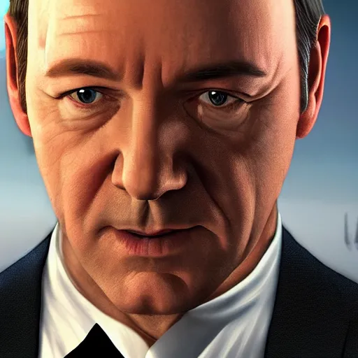 Prompt: Kevin Spacey in the GTA 5 cover, highly detailed award-winning masterpiece with incredible and beautiful details, trending on ArtStation
