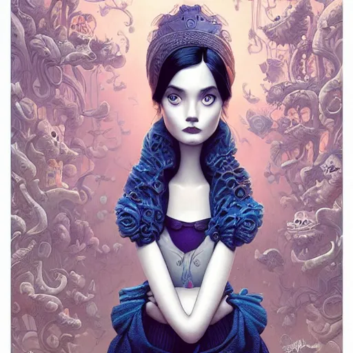 Image similar to Lofi portrait while dreaming, Pixar style by Joe Fenton and Stanley Artgerm and Tom Bagshaw and Tim Burton