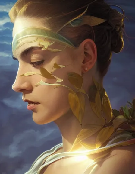 Image similar to climate change personified. sun, summer, strength, knowledge, portrait, symmetrical, highly detailed, digital painting, artstation, concept art, smooth, sharp focus, illustration, cinematic lighting, strength, art by artgerm and greg rutkowski and alphonse mucha and louis theophile hingre