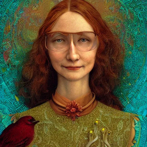 Prompt: a happy bird, art by james c. christensen