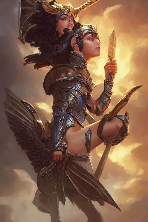 Image similar to amazon valkyrie athena, d & d, fantasy, portrait, highly detailed, headshot, digital painting, trending on artstation, concept art, sharp focus, illustration, art by artgerm and greg rutkowski and magali villeneuve