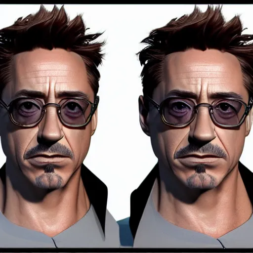 Prompt: photorealistic 3d model of robert downey jr.