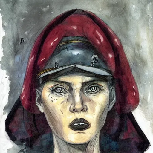 Image similar to portrait of woman by Enki Bilal