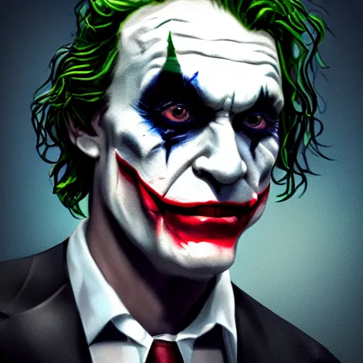 Image similar to Jay Powell as The Joker, digital art, cgsociety, artstation, trending, 4k