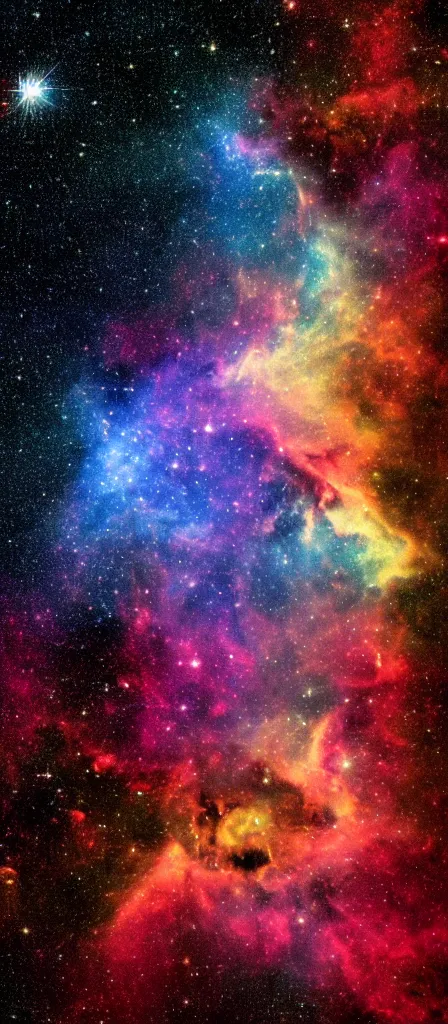 Prompt: a colorful nebula in the shape of a car, image taken by jwst, high quality, 8 k