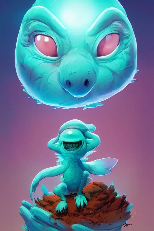 Image similar to smurf ghost creature animal sushi cristal very big eye roots cactus elemental flush of force nature micro world fluo fishscale, behance hd by jesper ejsing, by rhads, makoto shinkai and lois van baarle, ilya kuvshinov, rossdraws radiating a glowing aura global illumination ray tracing hdr