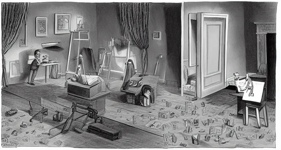 Image similar to the two complementary forces that make up all aspects and phenomena of life, by Charles Addams