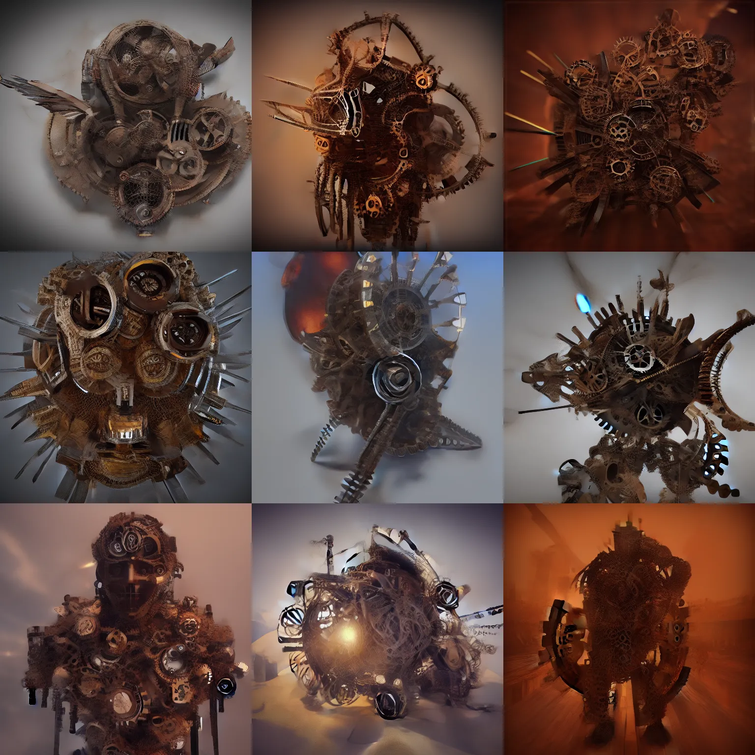 Prompt: hawk made of gears, steampunk theme, Artstation contest winner, unreal engine 5, rendered with octane ray tracing