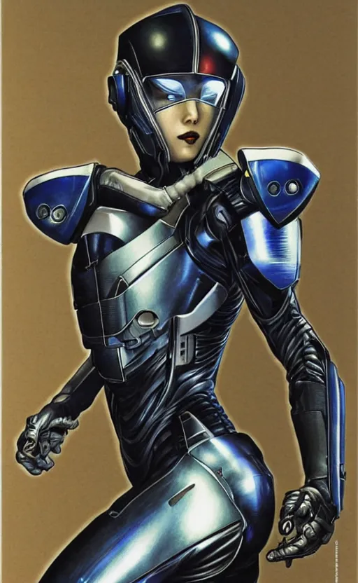 edi from mass effect striking a pose illustrated by | Stable Diffusion ...