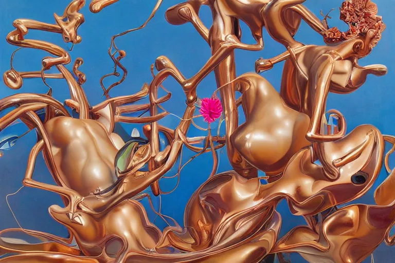 Prompt: abstract sculpture by james jean and salvador dali and shusei nagaoka, oil on canvas, surrealism, neoclassicism, renaissance, hyper realistic, ultra detailed, cell shaded, 8 k