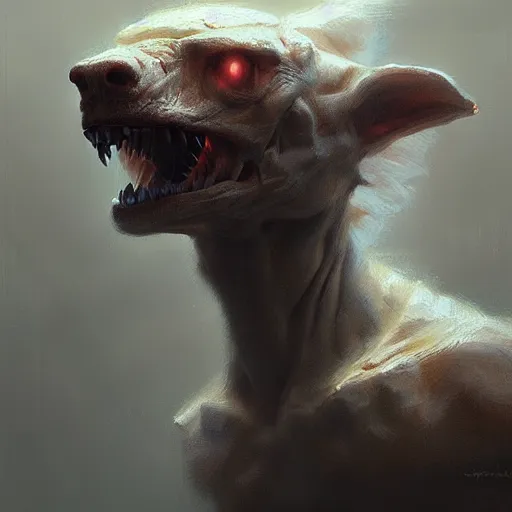 Prompt: humanoid animal, shocking, concept art oil painting, portrait ethereal by jama jurabaev, greg rutkowski extremely detailed, brush hard, artstation, soft light