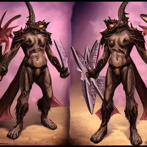 Image similar to anthropomorphic dragon man, dragonborn, dungeons and dragons, standing, wearing bikini armor, body shot