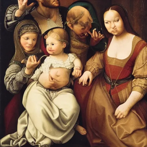 Image similar to Renaissance baby's who can't even