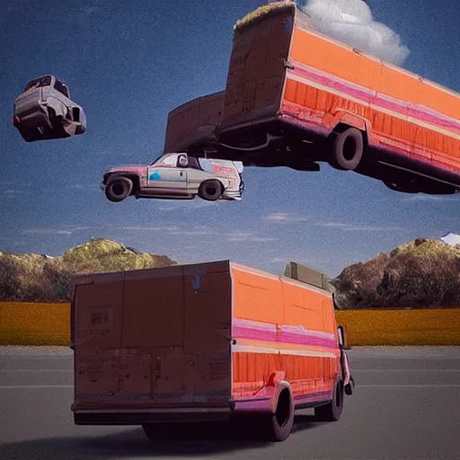 Image similar to and if a ten 1 0 truck kills the both of us, art by beeple