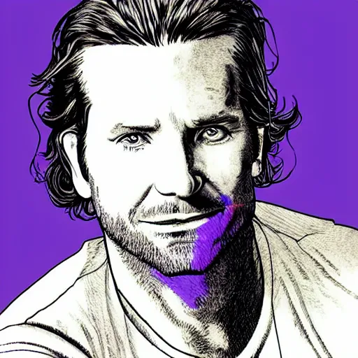 Prompt: “ bradley cooper retro minimalist portrait by jean giraud, moebius starwatcher comic, 8 k ”