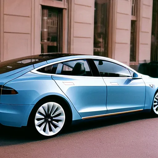 Image similar to A photo of an upcoming Tesla Car, f/22, 35mm, 2700K, kodachrome, award winning photography