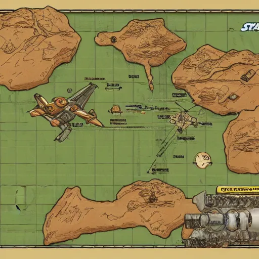 Prompt: speeder bike from starwars in pangaea map, cartography