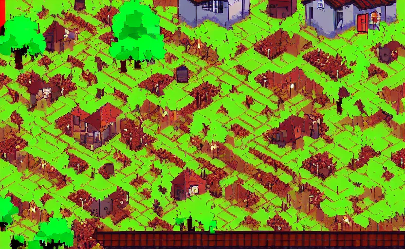 Prompt: zombie apocalypse in a vineyard, pixel art, indie game screenshot