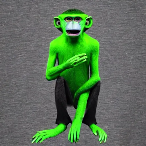 Prompt: green alien monkey man