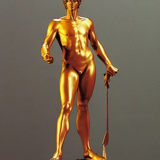 Prompt: the statue of helios by hirohiko araki and moebius