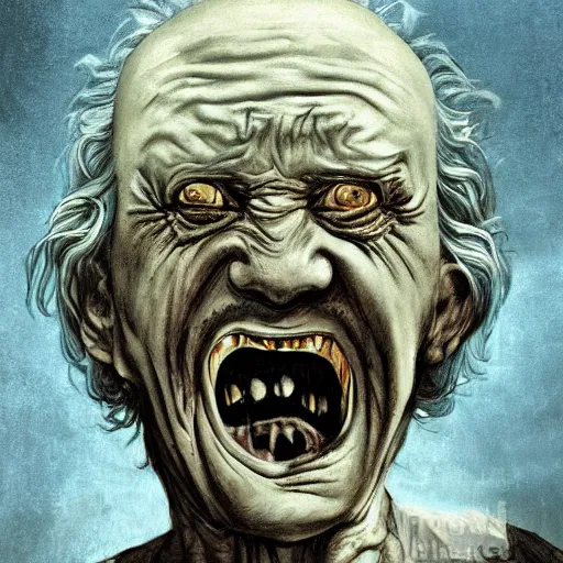 Prompt: horror movie poster art, a screaming frozen old man, by Francisco Goya, dirk dziminrsky and Marco Mazzoni