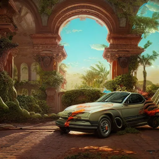 Prompt: paint surrealist 🚗, ferdinand knab, high definition and detailed 4 k