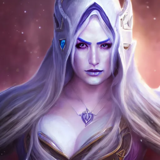Image similar to concept art of jaina proudmoore as lich queen, world of warcraft, fantasy, hyper realistic, trending on artstation