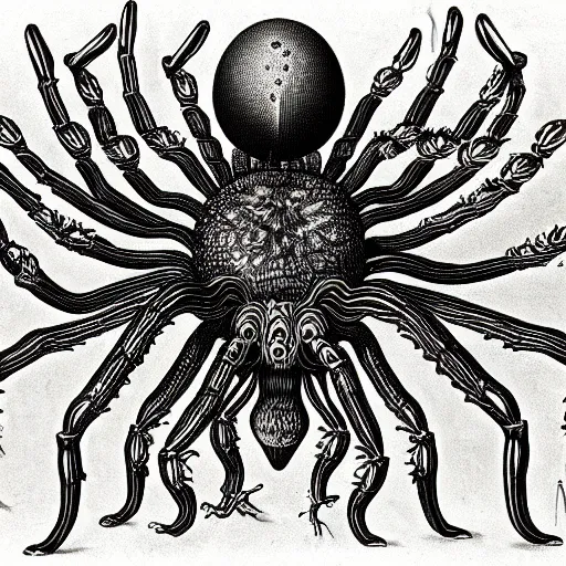 Image similar to Detailed drawing of alien spiders From Art Forms in Nature by Ernst Haeckel