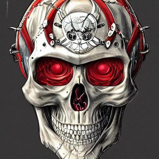 Prompt: anime manga skull portrait young soldier helmet war skeleton, intricate, elegant, highly detailed, digital art, ffffound, art by JC Leyendecker and sachin teng