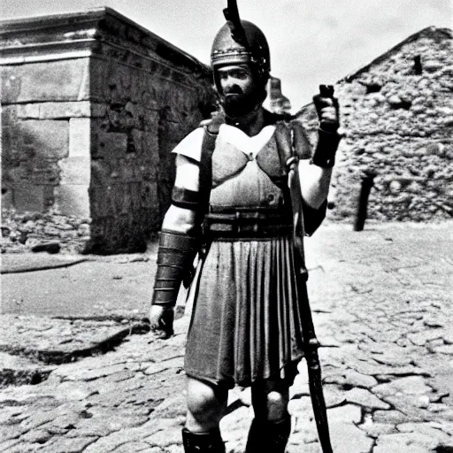 Prompt: 35mm photo of a Roman solider