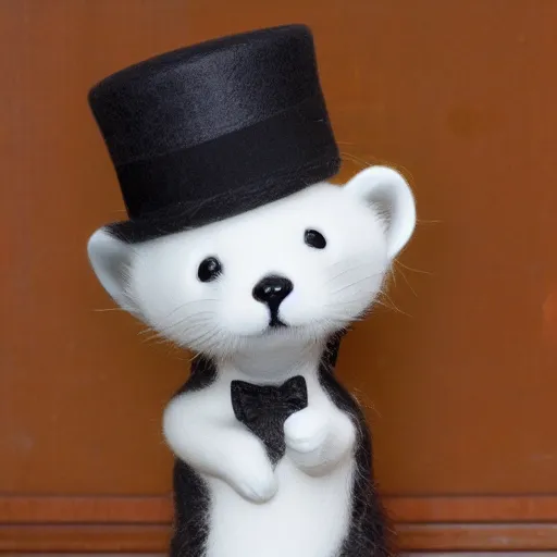 Image similar to Topiary of a ferret wearing a tophat