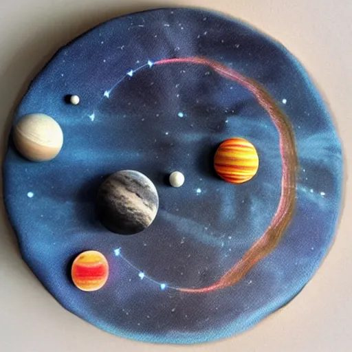 Image similar to A magical diorama of the solar system