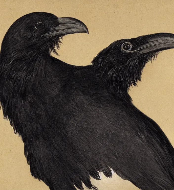 Image similar to a breathtakingly stunningly beautifully highly detailed portrait of a majestic raven, by sidney cooper and rosetti and turner, 4 k