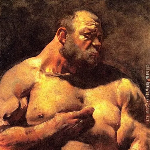 Prompt: Alex Jones, by Frank Frazetta, by Rembrandt, by Michelangelo, digital painting, masterpiece