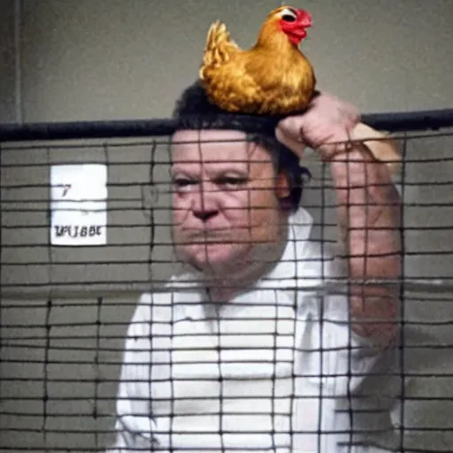 Image similar to a prisoner that has a chicken head