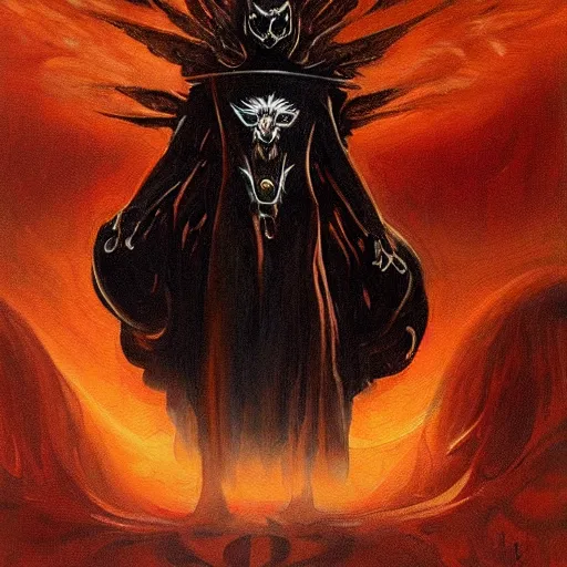 Image similar to painting in style of michael whelan, the dark angel of coffee