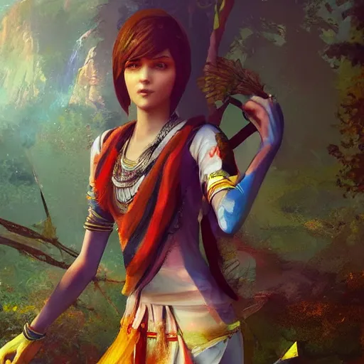 Prompt: an indian fairy, style render game life is strange true colors square enix, trending on artstation, painted by greg rutkowski