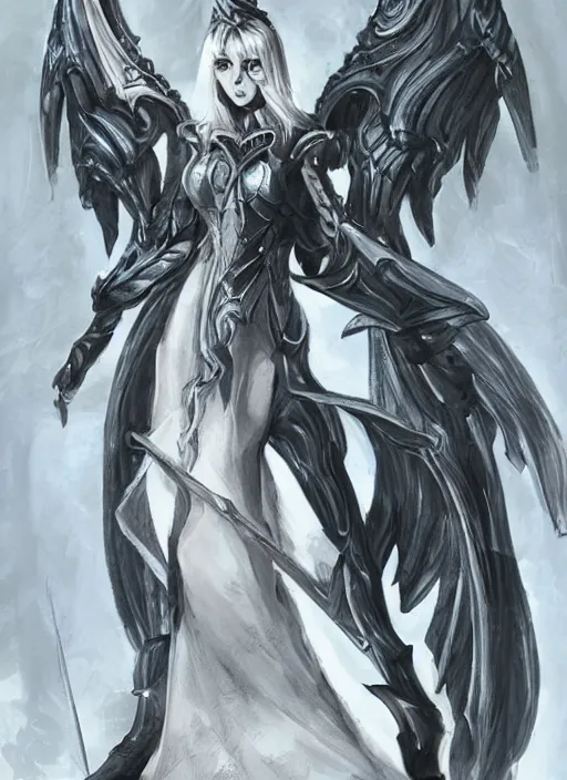 Image similar to concept art. angel knight girl. artsation trending. highly detailed