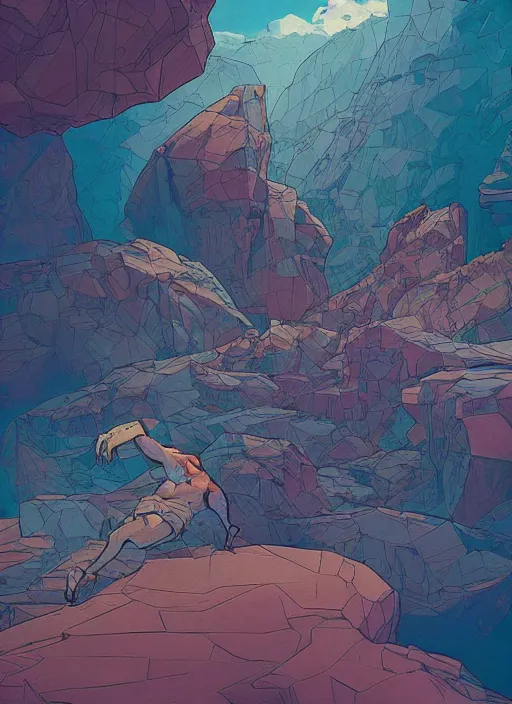 Prompt: abstract art with a theme on mineral rocks, empty world. sharp focus, cinematic pose, cinematic lighting, unreal engine render. art by josan gonzales and moebius and deathburger.