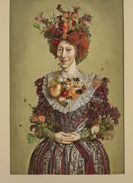 Image similar to a portrait of a noble woman in the style of gioseppo arcimboldo,