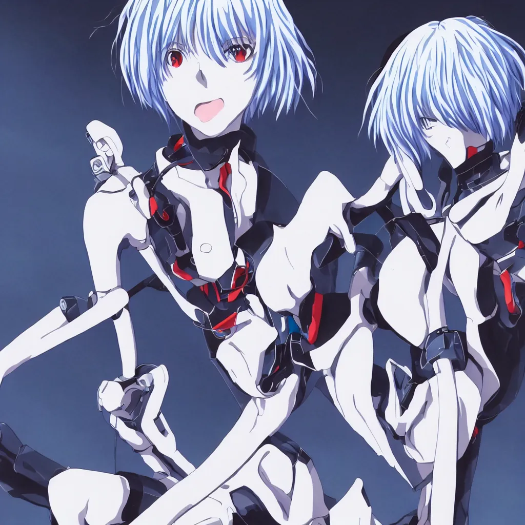 Prompt: a perfect anime image of Rei Ayanami, at Pixiv