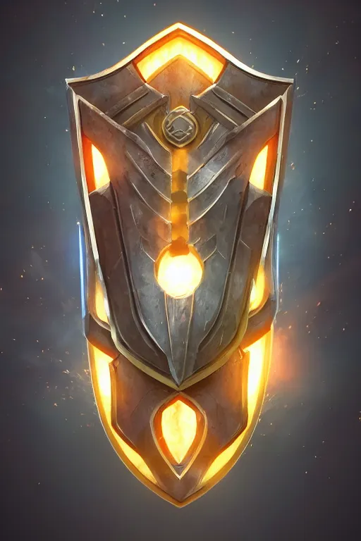 Image similar to shield fantasy epic legends game icon stylized digital illustration radiating a glowing aura global illumination ray tracing hdr fanart arstation by ian pesty and katarzyna da „ bek - chmiel