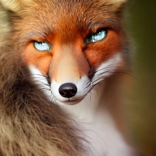 Prompt: a fox-girl, portrait, photography