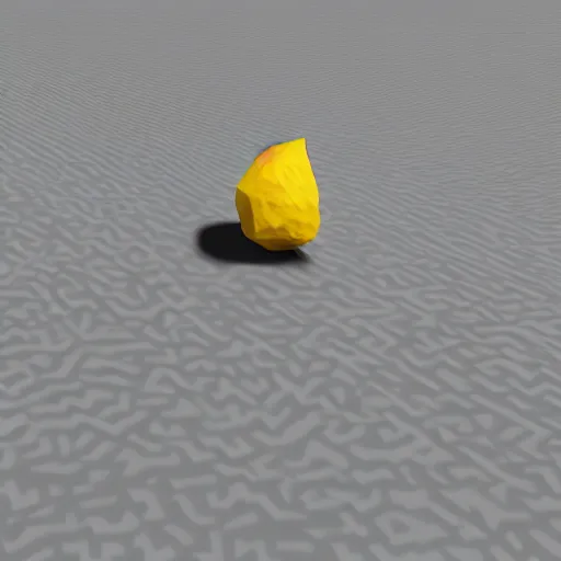 Image similar to a render of a low polygon lemon, unreal engine