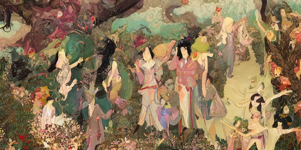 Prompt: a beautifully detailed painting of irreconcilable personification by eleanor vere boyle, edmund dulac, marc simonetti, and tomokazu matsuyama