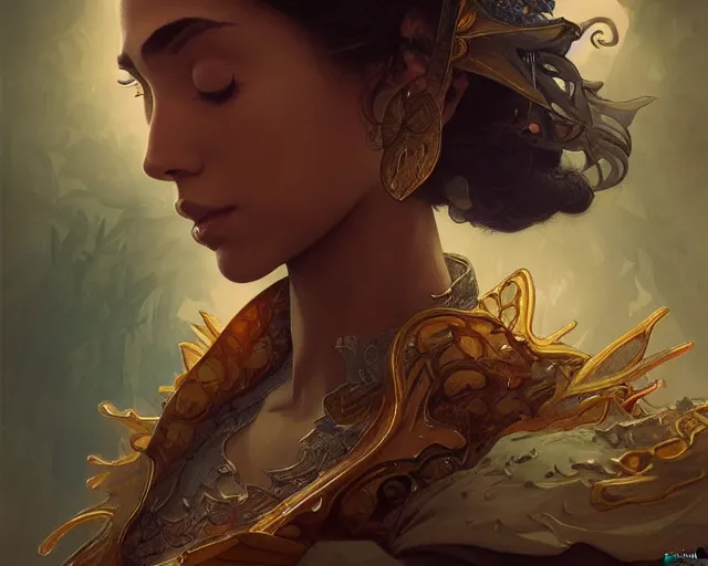 Image similar to photography of chris ofili, deep focus, d & d, fantasy, intricate, elegant, highly detailed, digital painting, artstation, concept art, matte, sharp focus, illustration, hearthstone, art by artgerm and greg rutkowski and alphonse mucha